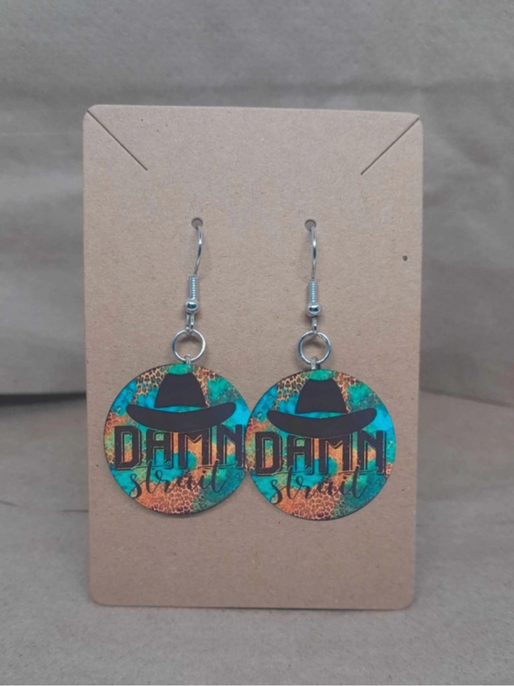 George Strait unique country music 1 inch dangle earrings